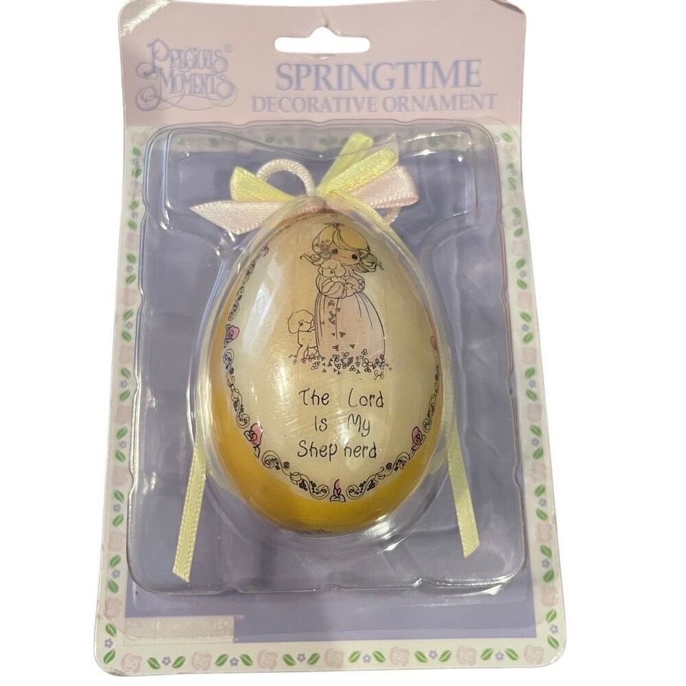Vtg Precious Moments Springtime Decorative Egg Ornament The Lord is My Shepherd